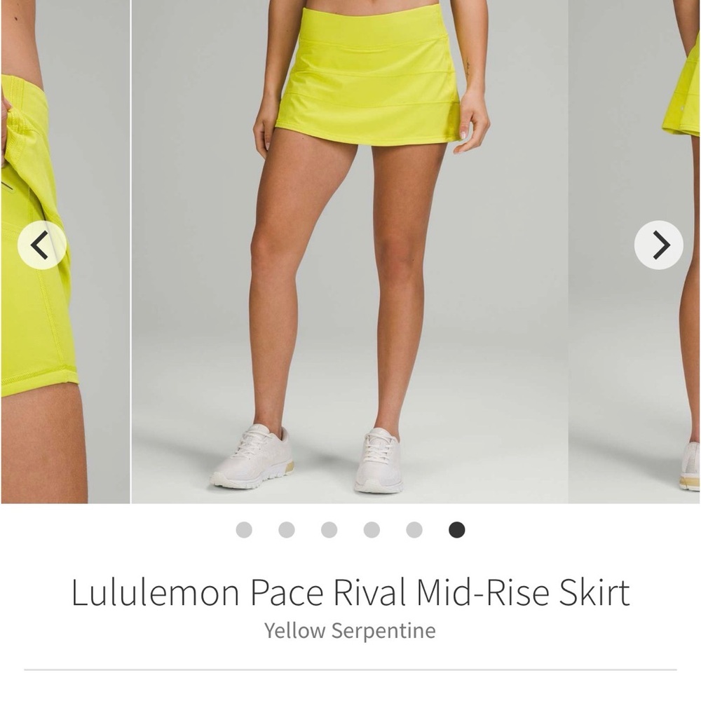 Lululemon Pace Rival Mid-Rise Skirt Yellow Serpentine Size 8
